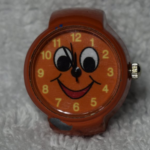 FMD Accessories - Super Cute Orange Smiley Face Ring Watch